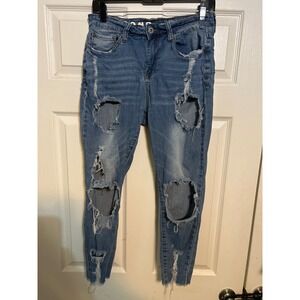 SONG Curvy High Rise Skinny Ankle Jeans Womens 11/30 Distressed Ripped